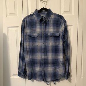 George Navy and White Plaid Men's Flannel Shirt